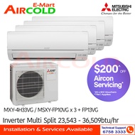 (PRE-ORDER) Mitsubishi StarMex Multi-Split AirCon MXY-4H33VG/MSXY-FP10VG x 3 + FP13VG