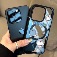 HP Aesthetic Black Simple Doraemon Strap Casing Samsung A06 5G A07 A56 5G A17 5G S25 Ultra A35 5G A3