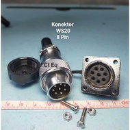Connector WS20 8 Pin Plug and Socket Cable Panel Mount Connector 8 pin