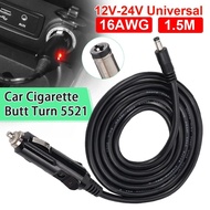 Car Bakelite Cigarette Butt Adapter 5521 with Pin Male Indicator Light 16AWG 1.5-meter Long All-copp