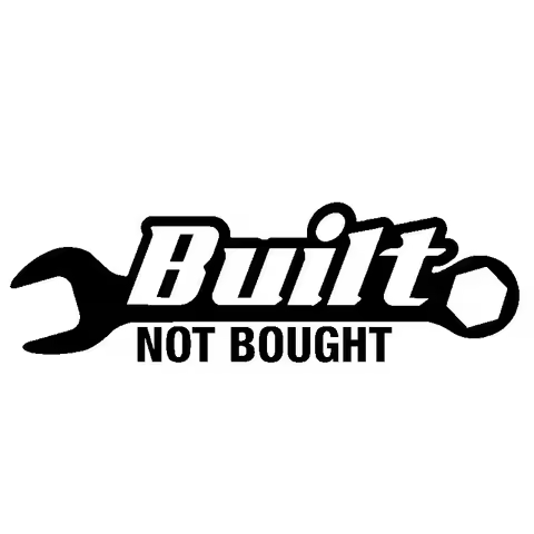 Built Not Bought Car Sticker Waterproof Decal JDM Racing Drift Stance Illest Turbo Black/Sliver,20cm