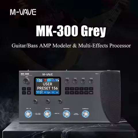 M-VAVE MK-300 Professional Multi-Effects Pedal - 11 Modules, 120 AMP/CAB Models, Bluetooth MIDI, OTG