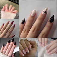 Almond-shaped Fake Nails with Sticker Glue Press on Nails