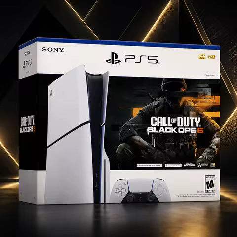 Sony PS5 Slim 1TB Disc Console with DualSense Controller, Call of Duty Black Ops 6 Bundle