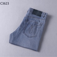 CK6909 Summer Tencel Cotton Jeans Straight Business Stretch All-Match Men's Pants