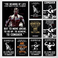 Poster Seni Kanvas Kata-kata Motivasi Arnold Schwarzenegger - Hiasan Dinding Moden untuk Gim Rumah
