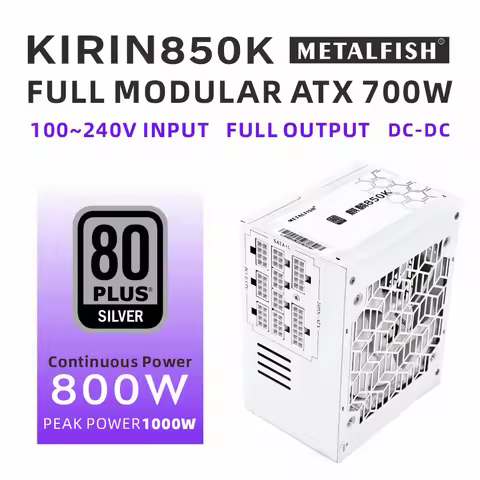 METALFISH KIRIN850K White ATX Power Supply 600W 700W 80PLUS SILVER PSU for Gaming computers 700W Opt