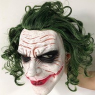 Batman Heath Ledger Joker rambut palsu topeng hantu seram muka penuh Halloween cos penutup kepala le