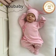 Roubaby新生嬰兒男女寶寶滿月和尚嬰兒連身服睡衣家居服凹造型兔子