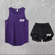 3V3 American Summer Track and Field Sports Suit Men Training Quick-Drying Student Running Vest Train