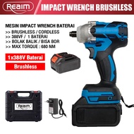 Impact wrench Brushless  288V bor impact 2 baterai cordless mesin pembuka baut ban bor mesin impact buka baut Cordless Electric Wrench Rechargeable Torsi besar Mesin Bor