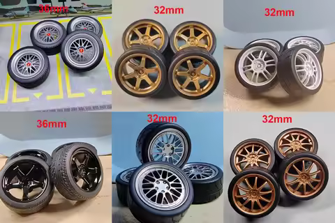 1set(for one car) 1/18 32mm/36mm Diameter Plastic Wheels BBS RAYS TE37 Wheels and Tires 1:18 Model C