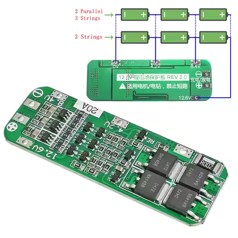 3S 20A Li-ion Lithium Battery 18650 Charger PCB BMS Protection Board For Drill Motor 12.6V Lipo Cell