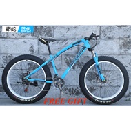 Fat Bike 24 26 Inch MTB Mountain Bike 4.0 Tires 27 Speed Rim/3 &amp; 5 Spoke Basikal Murah (F02)