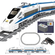 KAZI Battery Powered Electric City Train Model With Light Music Track Set Machine Enginee Assemble Bricks Kids Toy Gift