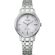 [𝐏𝐎𝐖𝐄𝐑𝐌𝐀𝐓𝐈𝐂] Citizen Eco-Drive EM0890-85A EM0890 White Analog Stainless Steel Solar Ladies Watch