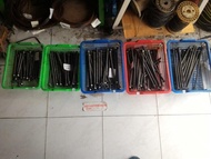 baut 1/2 inch panjang 25 cm satu set baut mur besi baja baut besar