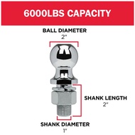 [READY STOCK] Trailer Hitch Ball For Towing (2 Sizes) 2 or 1-7/8 Tow Ball Towing Ball