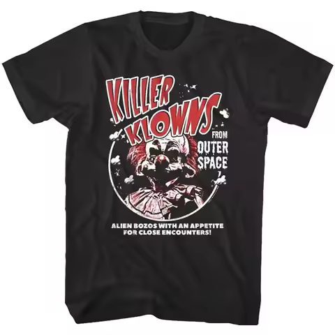 Killer Klowns from Outer Space Mens T Shirt Alien Bozos with an Appetite Horror