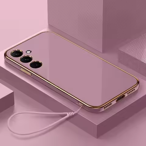 For Samsung M52 5G Case Galaxy M14 Luxury Square Plating SM-M526B SM-M146B Phone Case ShockProof Sof