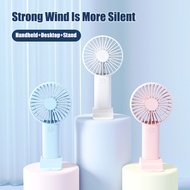 Mini Portable Hand Small Fan With Stand Holder USB Rechargeable 3-Speed Mute Desktop Home School Summer Electric Minifan Cooling Mobile Fans