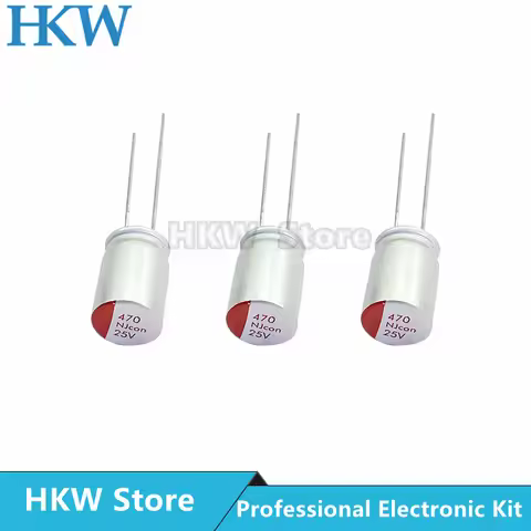 20pcs NEW DIP 470uF 25V 8x12mm Super Low ESR 25V470uF For Motherboard VGA Solid Aluminum Capacitor 4