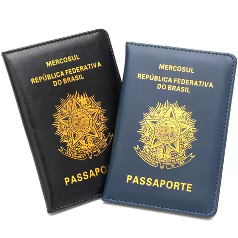 Brazilian Pu Leather Passport Cover Women Men Passport Holder Travel Passport Case for Brazil