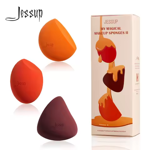 Jessup Makeup Sponges Set, 3pcs Make up Sponges Beauty Foundation Sponge Makeup Blender Wet&Dry Conc