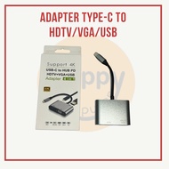 Type-C to HDTV + VGA + USB 3.0 Adapter Supports Up 4K