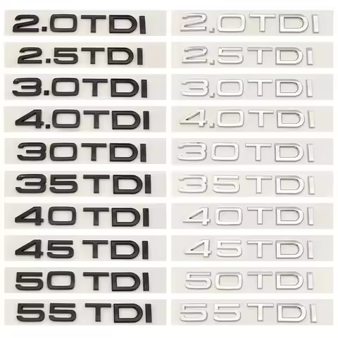 3D ABS Letters 2.0TDI 2.5TDI 3.0TDI 35TDI 40TDI 45TDI 50TDI Emblem for Audi A1 A3 A4 A5 A6 A7 A8 Q2 
