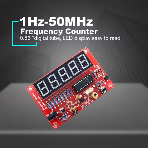 1Hz-50MHz Digital Frequency Counter Meter ​LED Crystal Oscillator Tester RF Electronic DIY Kit Tool 