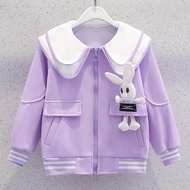 ZANRA เสื้อกันหนาวเด็กผู้หญิง  สาวฤดูใบไม้ผลิและฤดูใบไม้ร่วง Jacket Coat ชุดเบสบอลสำหรับเด็ก ผู้หญิง