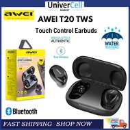 Awei T20 TWS Touch Control Earbuds Water Resistant |  Gaming Bluetooth Quality Sound HiFi Earphones