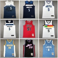 Minnesota Timberwolves 5 Edwards Jersey Embroidered Retro Bryant Anthony Malone Rodman Basketball Sh