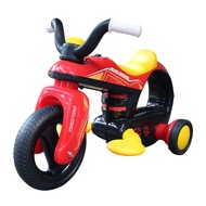 2KM/H Kids Electric Motorcycle with Music,Horn,LED Lights Forward/Backward Outdoor Bicycle Go Cart R