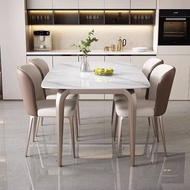 【SG Sellers】Sintered Stone Table Marble Dining Table Dining Table Set with Chair Scratch Resistant H