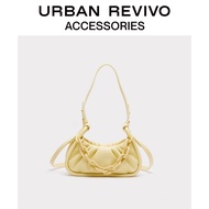 URBAN REVIVO ใหม่ผู้หญิงอุปกรณ์เสริมแฟชั่นการออกแบบกระเป๋าเมฆ AW10BG3N2001 Pale yellow