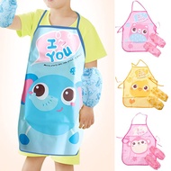 Apron Budak Kids Cartoon Apron Cuff Kit Kitchen