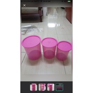 Tupperware canister one touch pink limited
