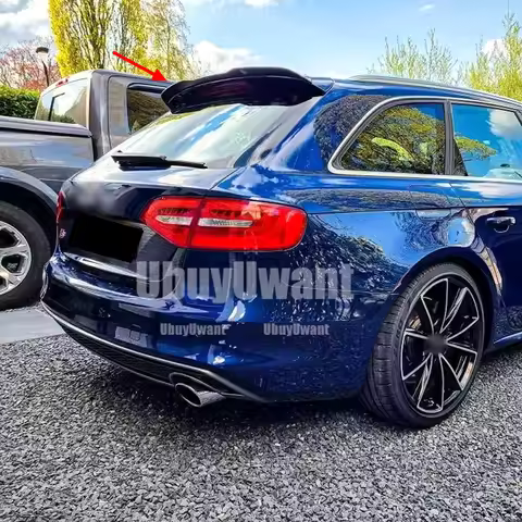 RS4 Roof Spoiler for Audi A4 B8 Avant _ Allroad 2008-2016 ABS Plastic Spoiler Rear Wing Car Tail Win