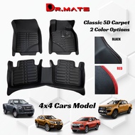 Dr.Mats Classic  5D Carpet 4X4 Cars Triton Ranger Navara Hilux Dmax Car Mat 5D Carpet Anti-Slip Wate