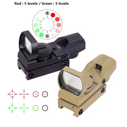 Tactical 4 Reticle Cross Dot Scope Hunting Green Red Dot Reflex Sight Airsoft Weapon Rifle Crossbow 