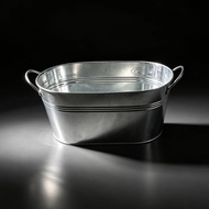 Galvanized Ice Tub Portable Metal Ice Tub Oval Drink Tub Long-Lasting Cooler Long Lasting for Partie