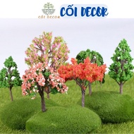 Colorful Flower Tree Model, Garden Decoration Pine Tree, Miniature Office Desk, Stone Lotus, terrarium