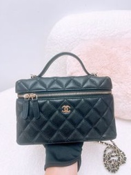 Sold (尖沙咀門市💖) Chanel lp vanity 黑金荔枝牛皮盒子包