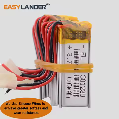 10Pcs/Lot Silicone Wires 3.7V 110mAh 301230 Rechargeable Lithium Li-ion Polymer Battery Lipo Batteri