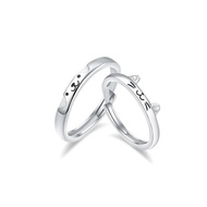 Cartoon Ring Industry Light Luxury Simple Cute Cat Dog Pure Silver Adjustable Open Patch s999Couple 