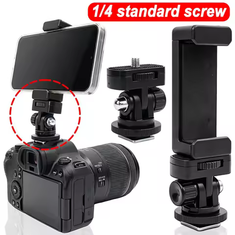 180° Adjustable Hot Shoe Conversion Pan Monitor Flexible Tripod Adapter Camera Phone Holder for IPho