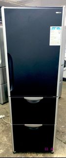日立 三門 雪櫃 可自動制冰 黑珍珠面 180CM高 大容量二手雪櫃/冰箱 包送貨安裝