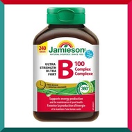 Jamieson - 240 粒加量裝! 特強長效天然維他命 B 雜 B100 240 粒加量裝 增強能量抗疲勞新陳代謝 平行進口